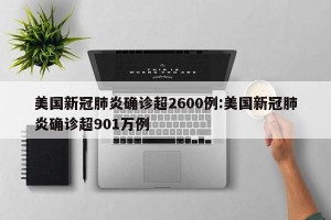 美国新冠肺炎确诊超2600例:美国新冠肺炎确诊超901万例